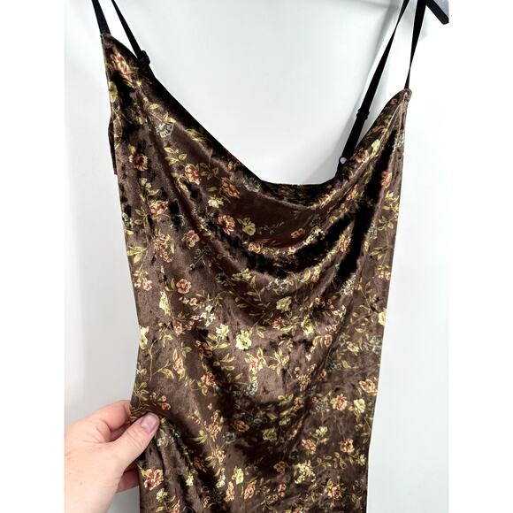 Y2K Bodycon Midi Floral Antique Colored Dress Size Small - Picture 2 of 8